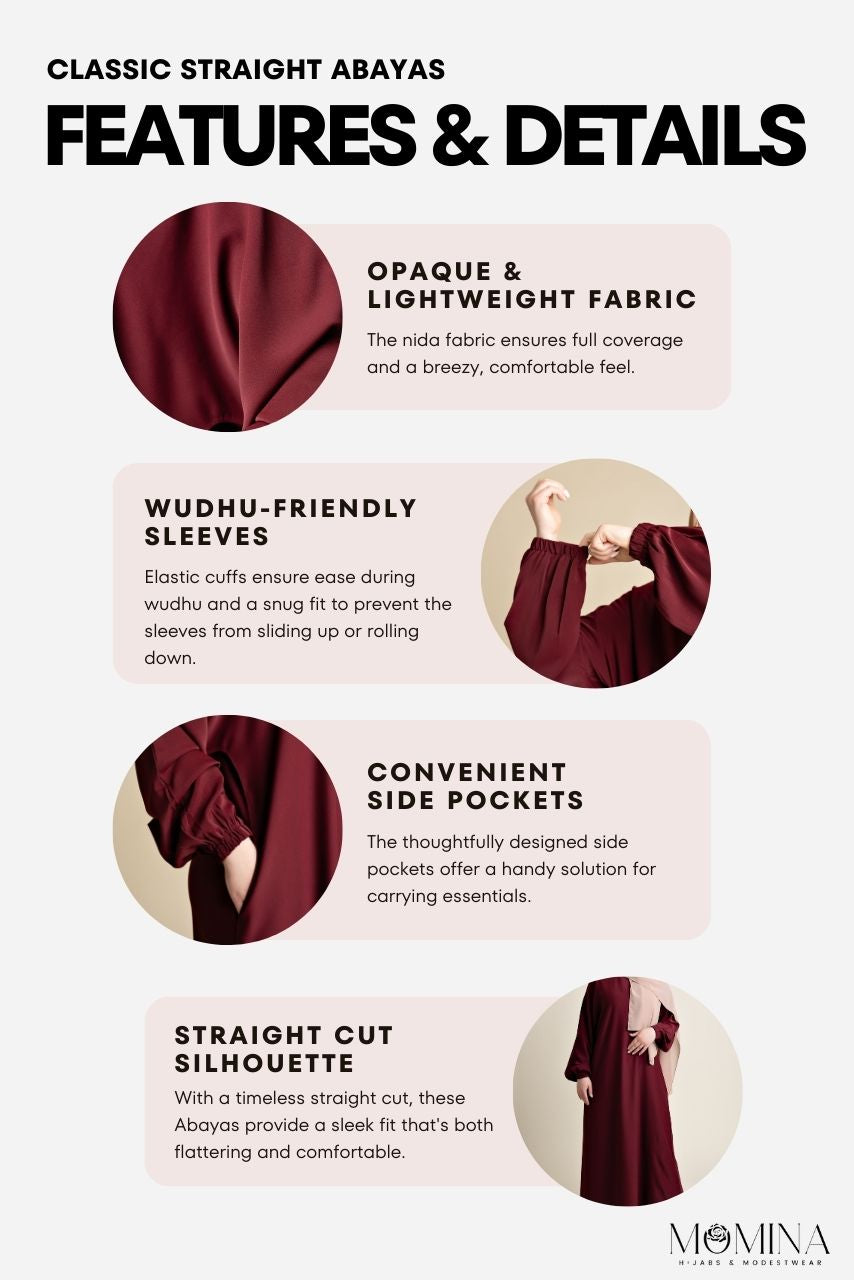 Classic Straight Abaya - Zainab