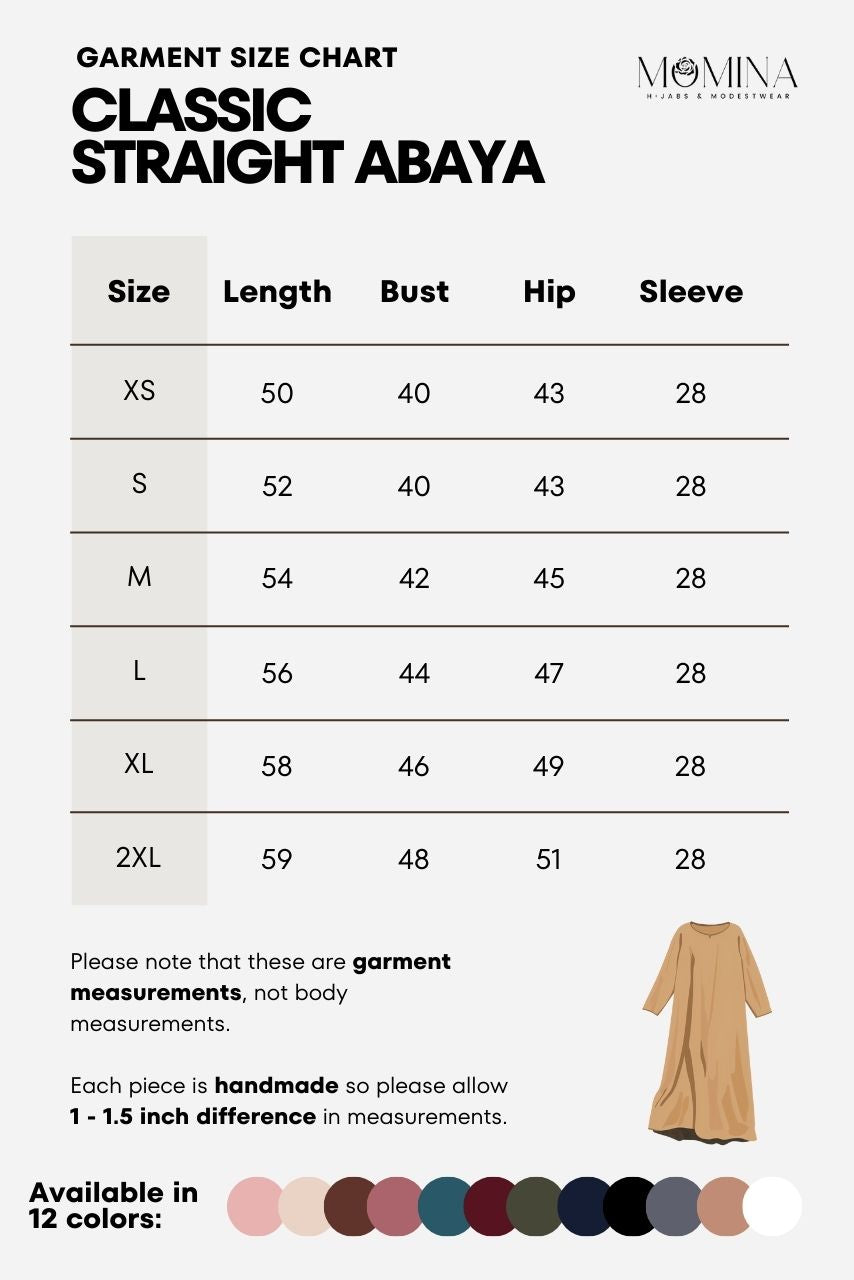Classic Straight Abaya - Zainab