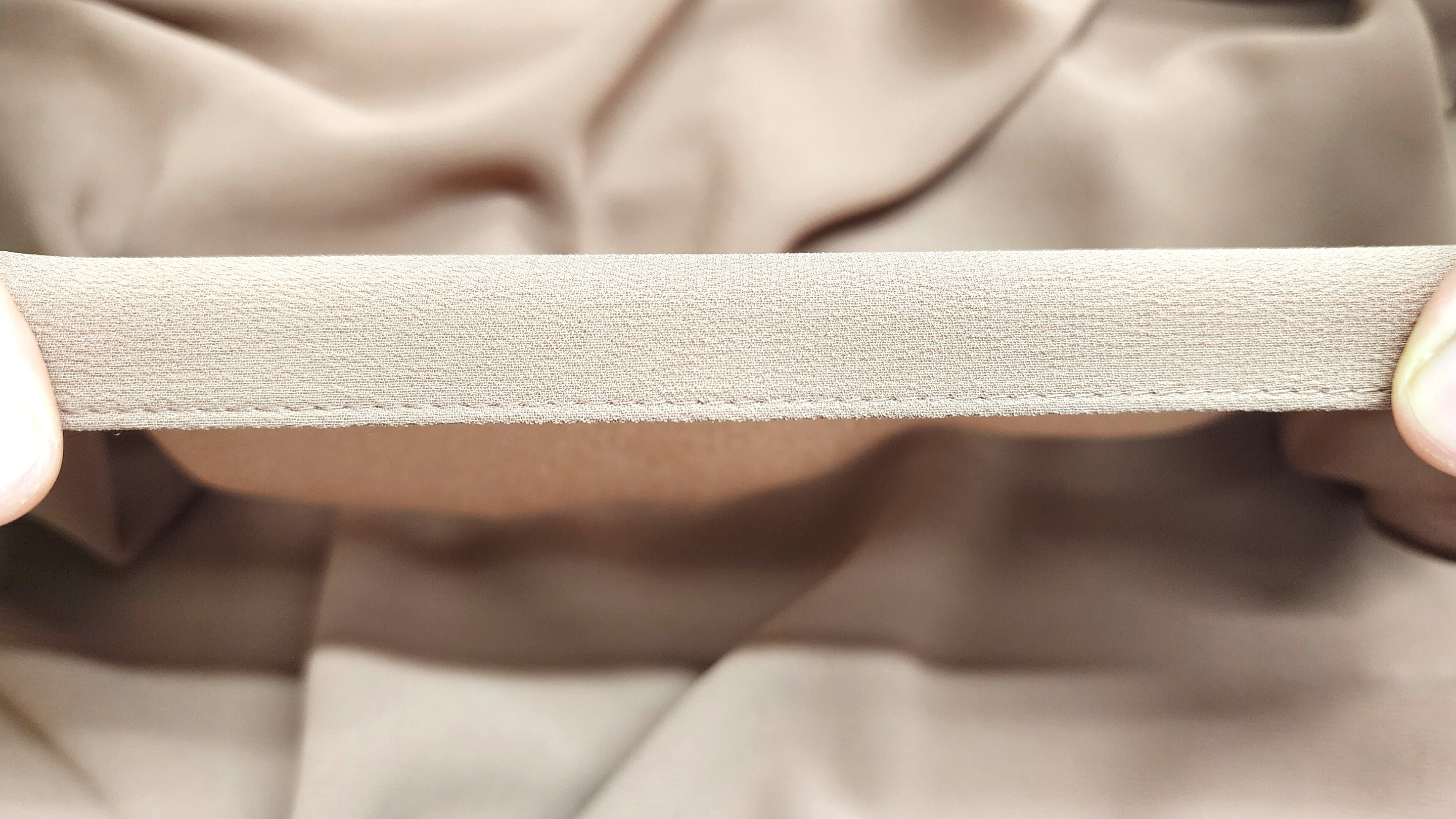 Premium Chiffon hijab stitching close up - Momina Hijabs - Canada's largest online hijab store