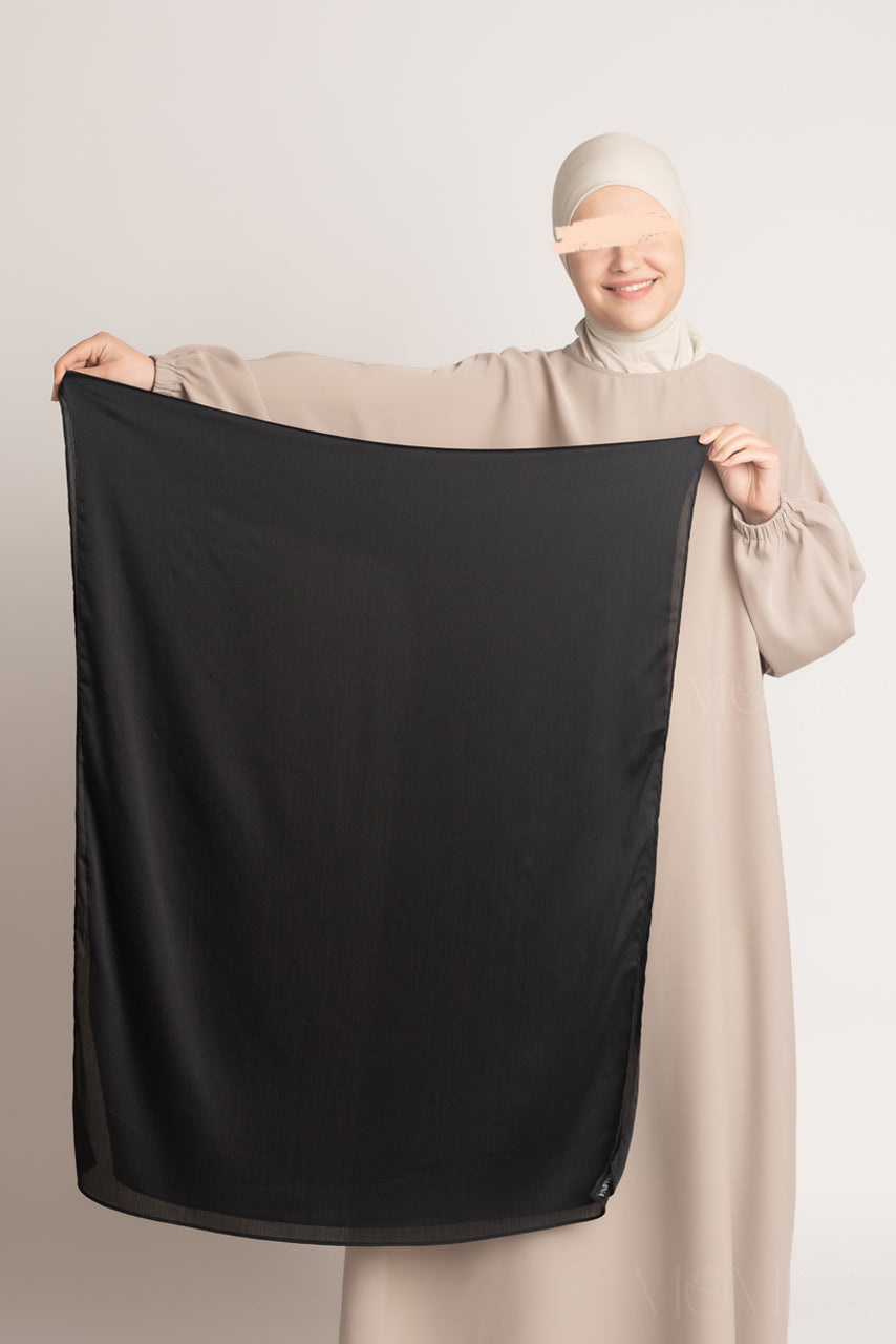 Satin Crinkle Hijab - Metal