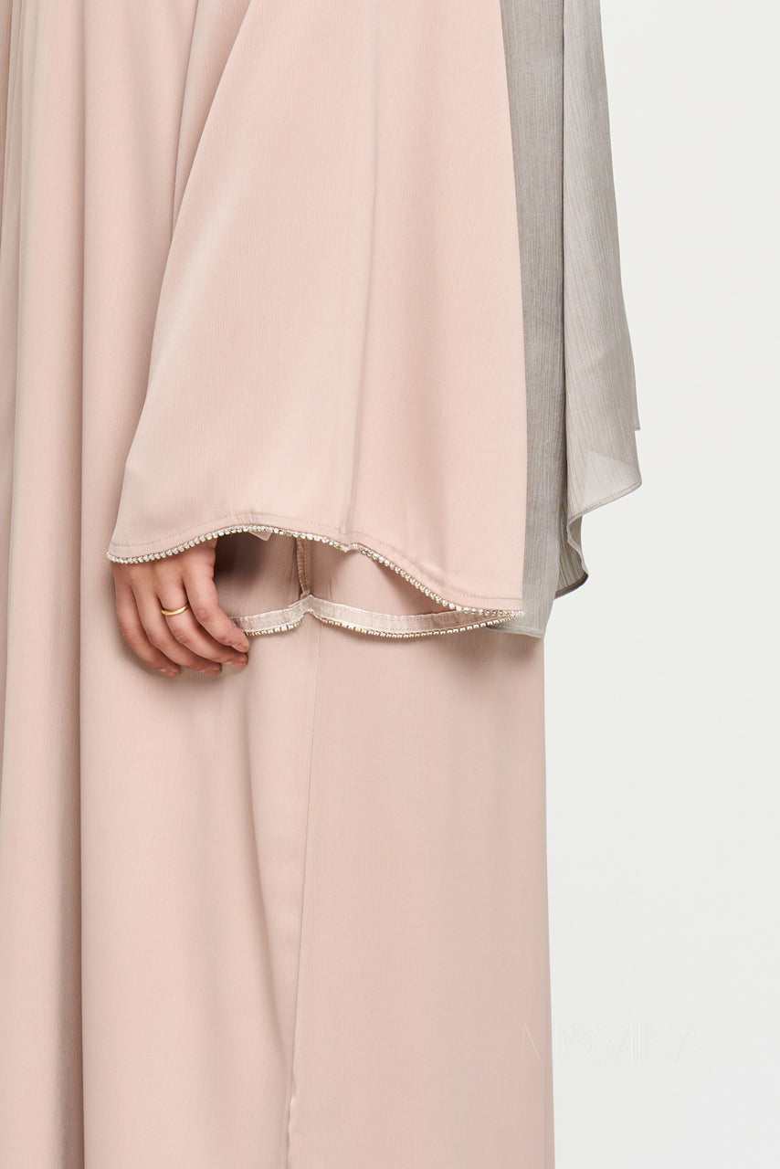 Nura Satin Abaya Set - Sandstone