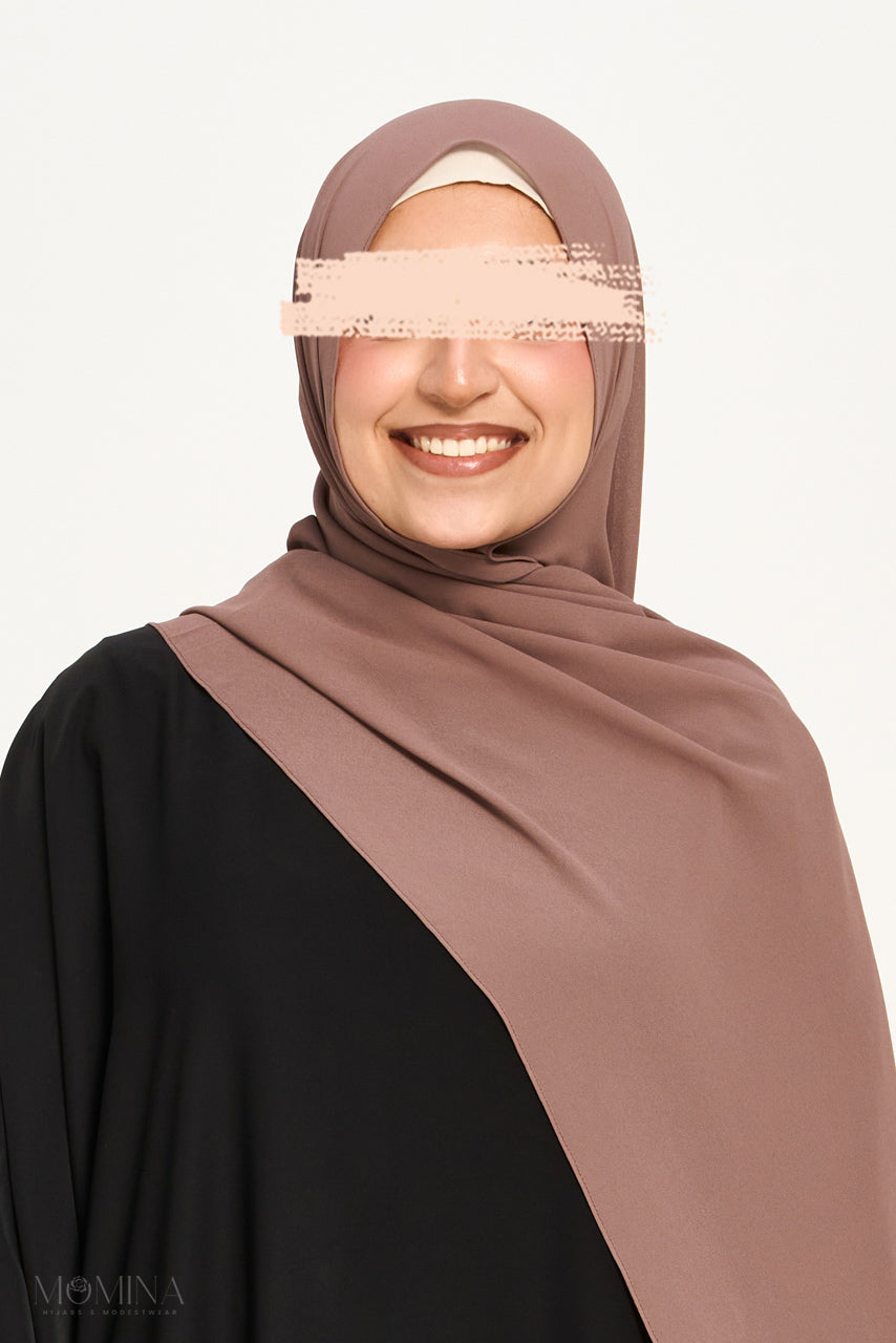Premium Chiffon Hijab - Ash Brown | Momina Hijabs