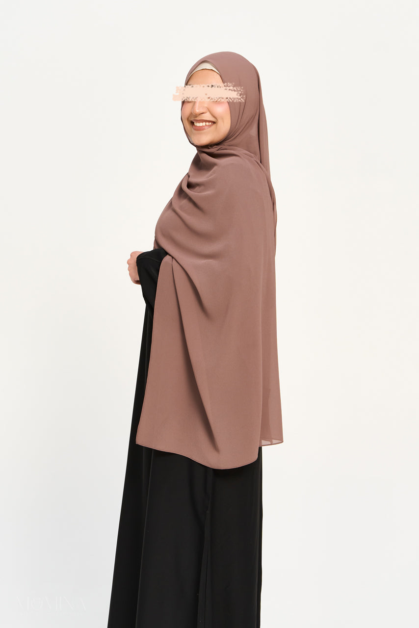 Premium Chiffon Hijab - Ash Brown