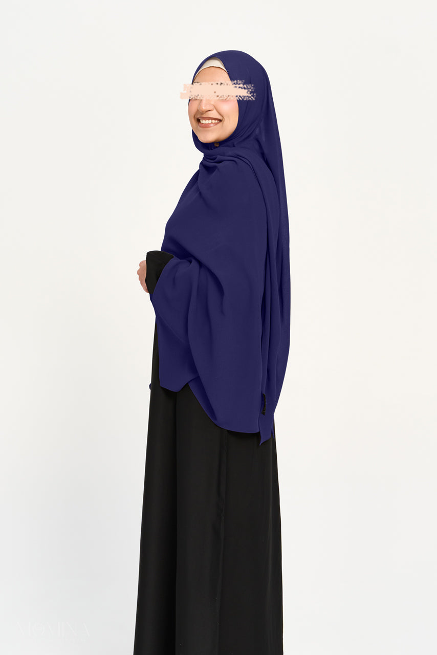 Premium Chiffon Hijab - Midnight Blue