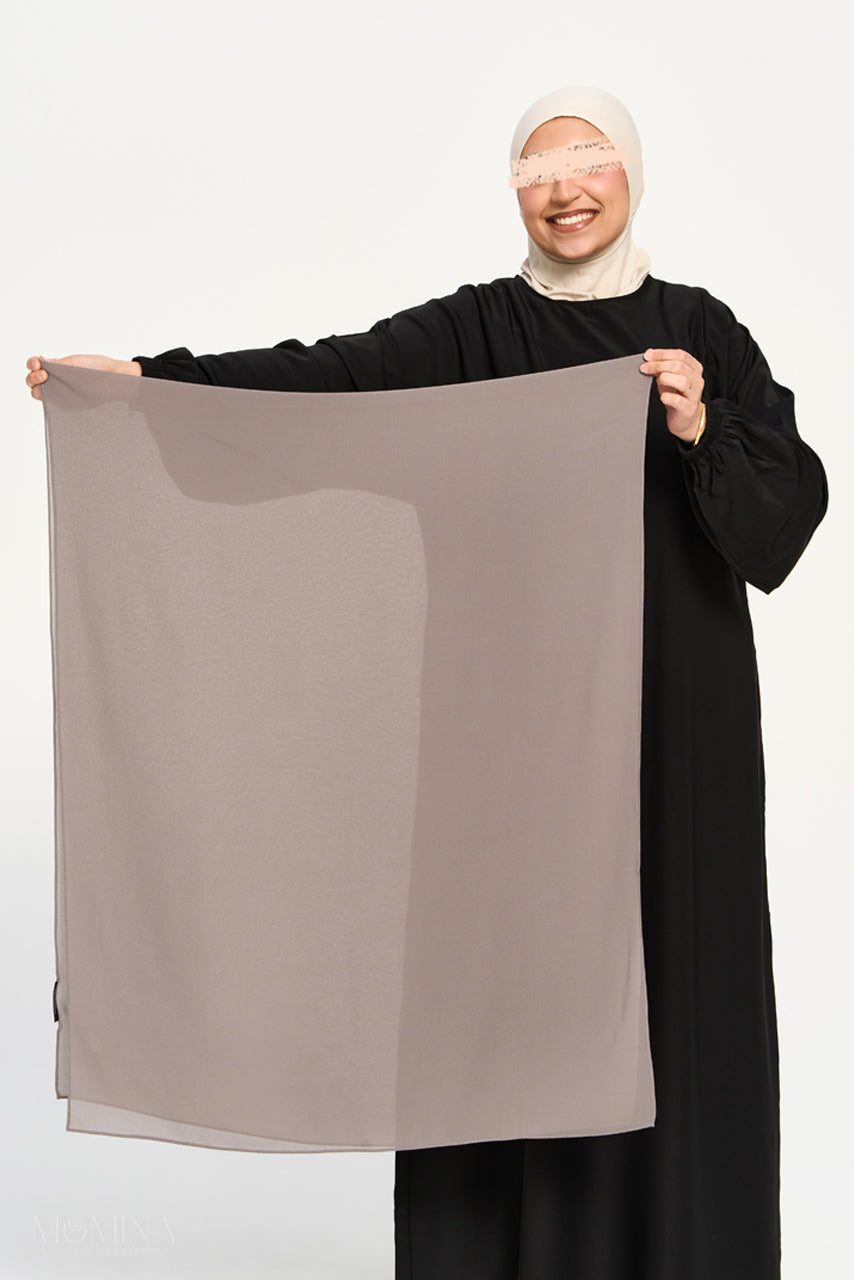 Premium Chiffon Hijab - Rusty Gray