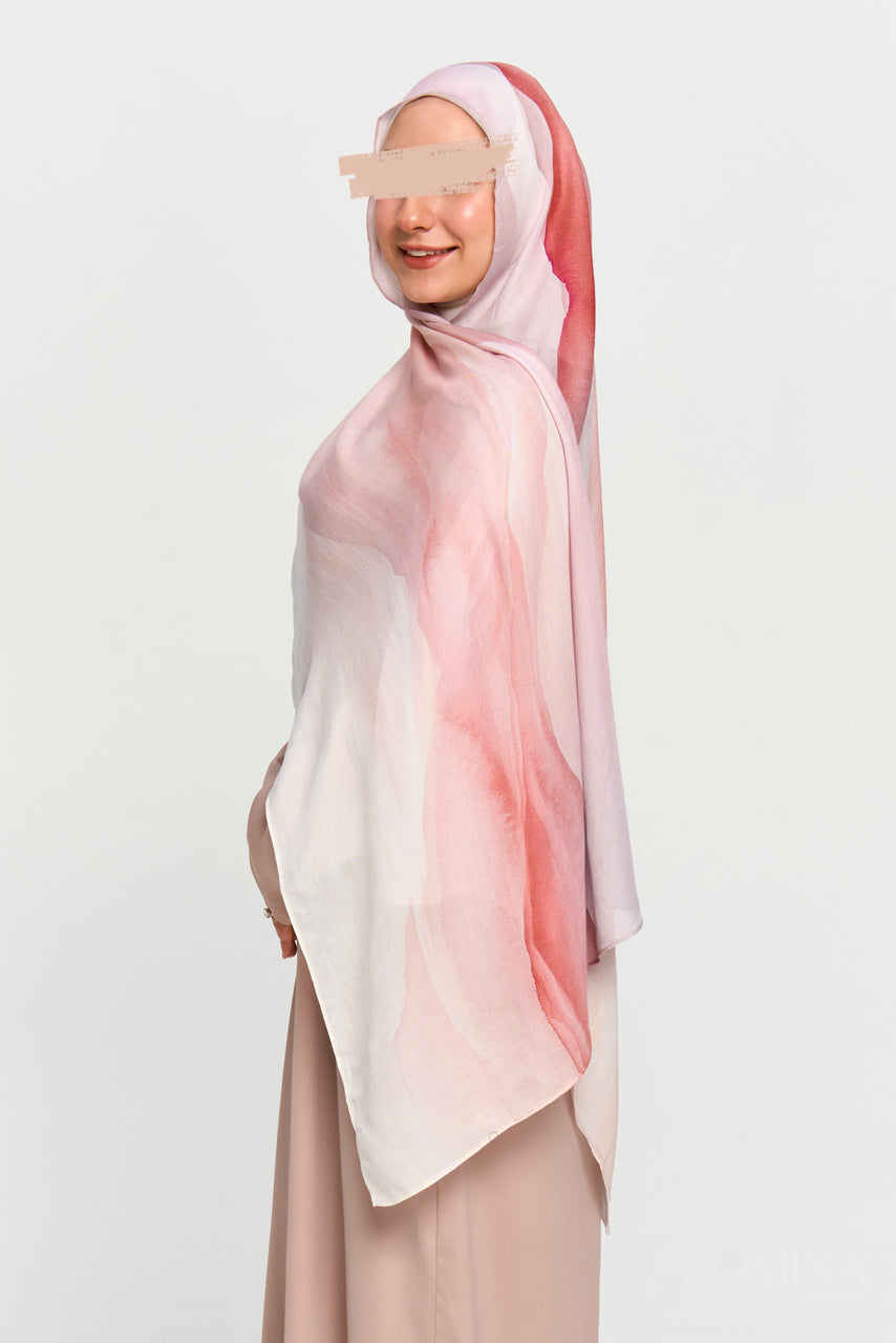 Printed Modal Hijab - Blush Mirage