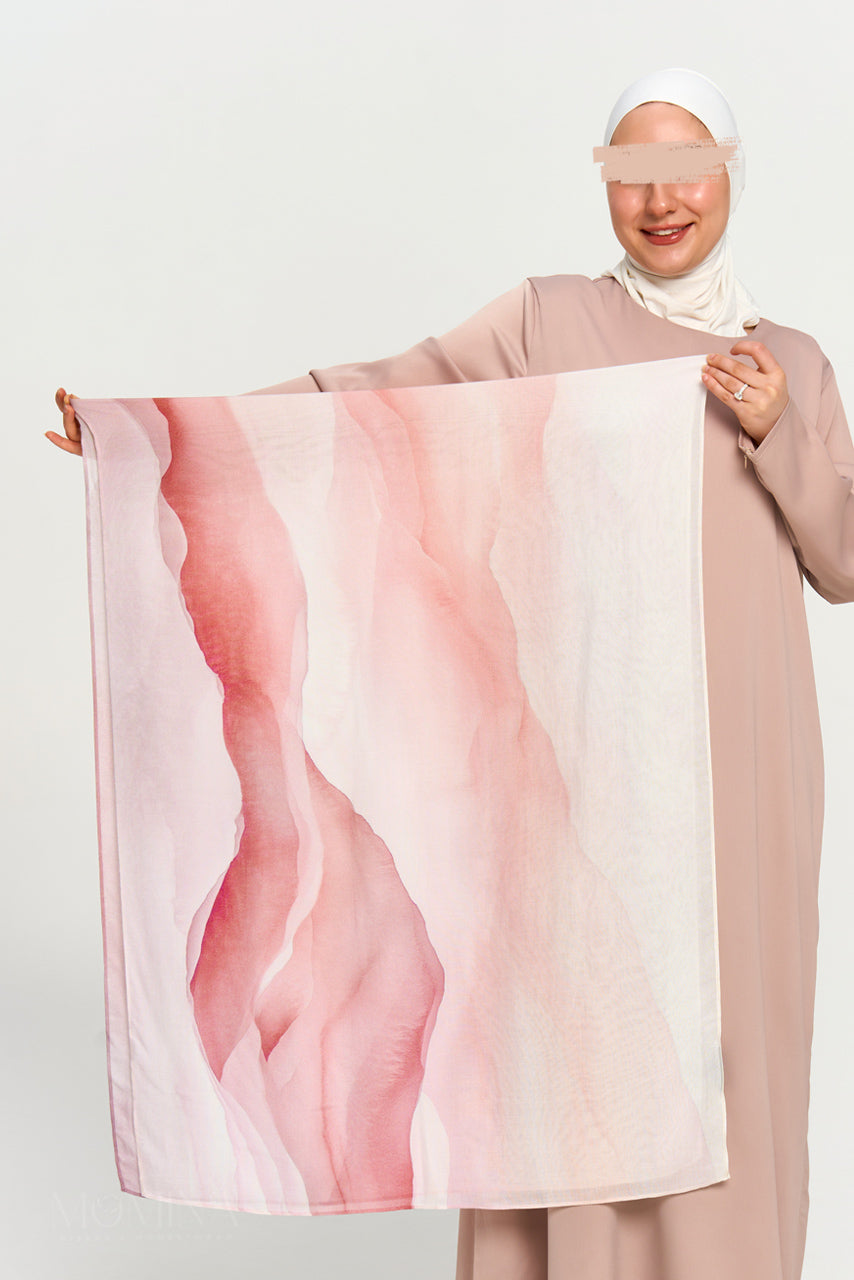 Printed Modal Hijab - Blush Mirage