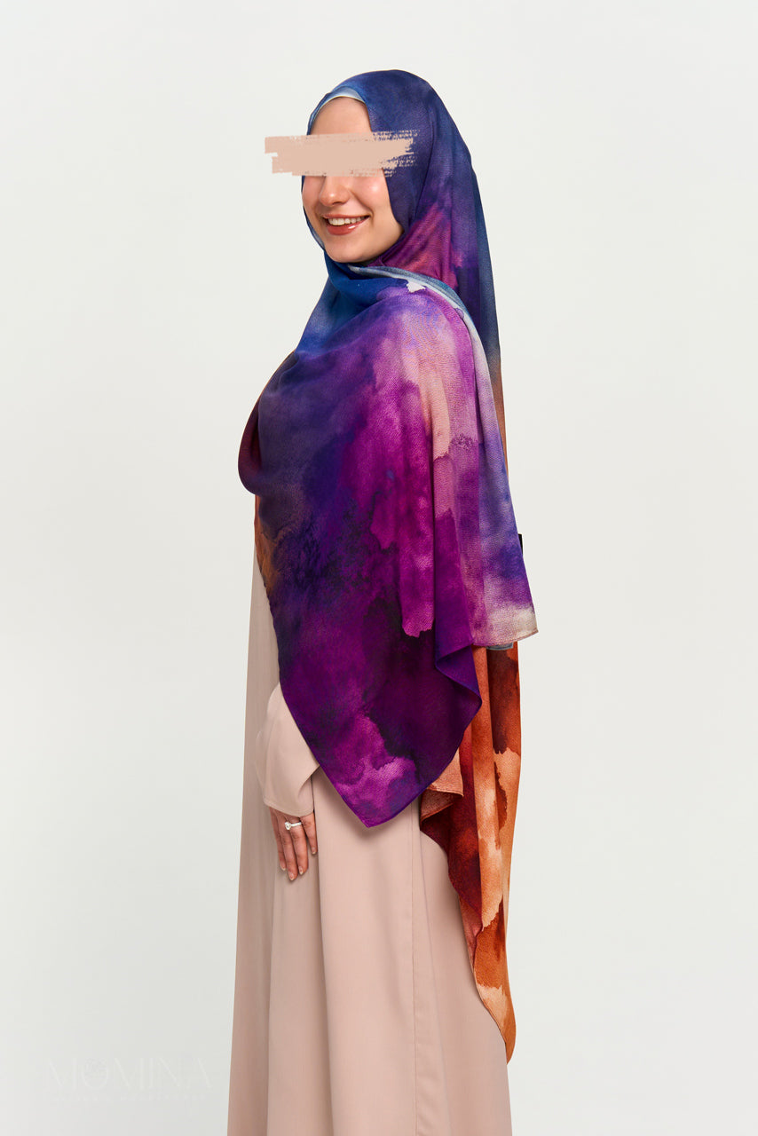 Printed Modal Hijab - Crimson Cloud