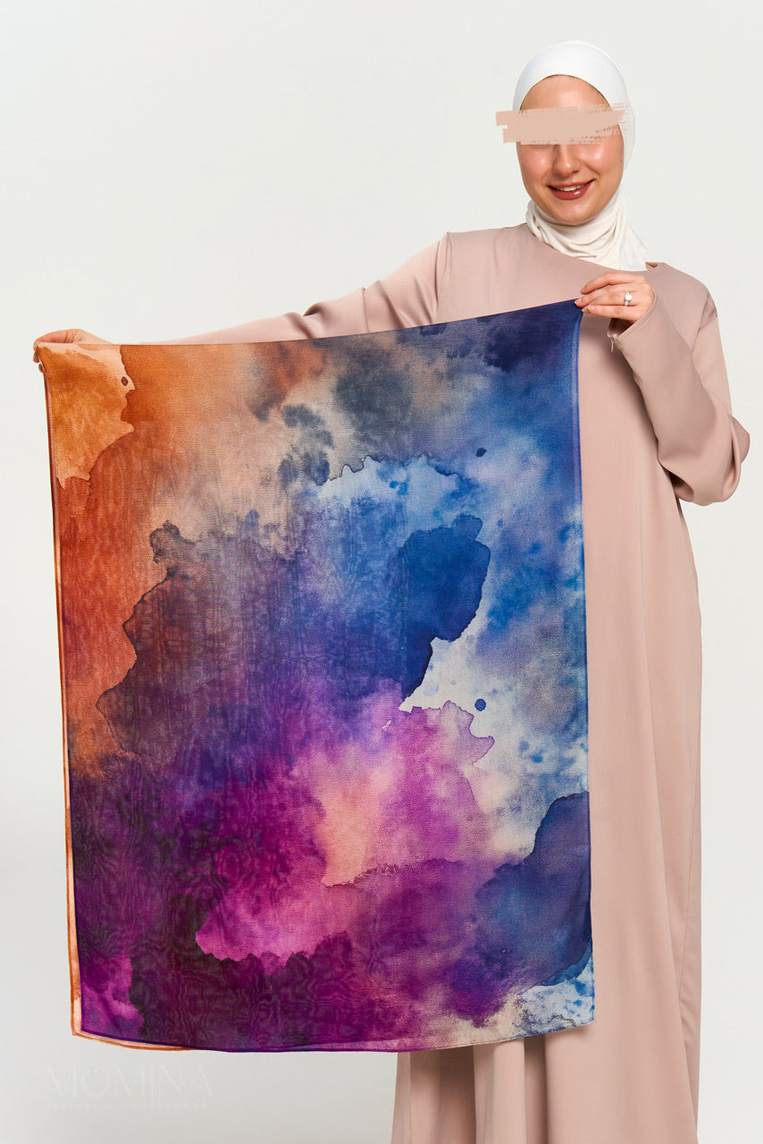Printed Modal Hijab - Crimson Cloud