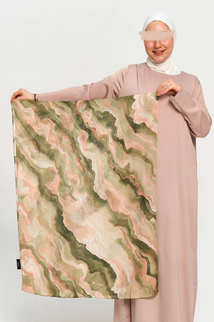 Printed Modal Hijab - Sage Marble