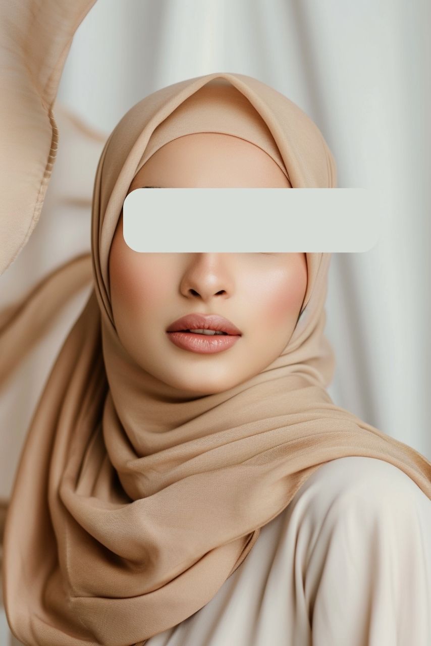 A hijabi wearing a neutral colored chiffon hijab from momina hijabs