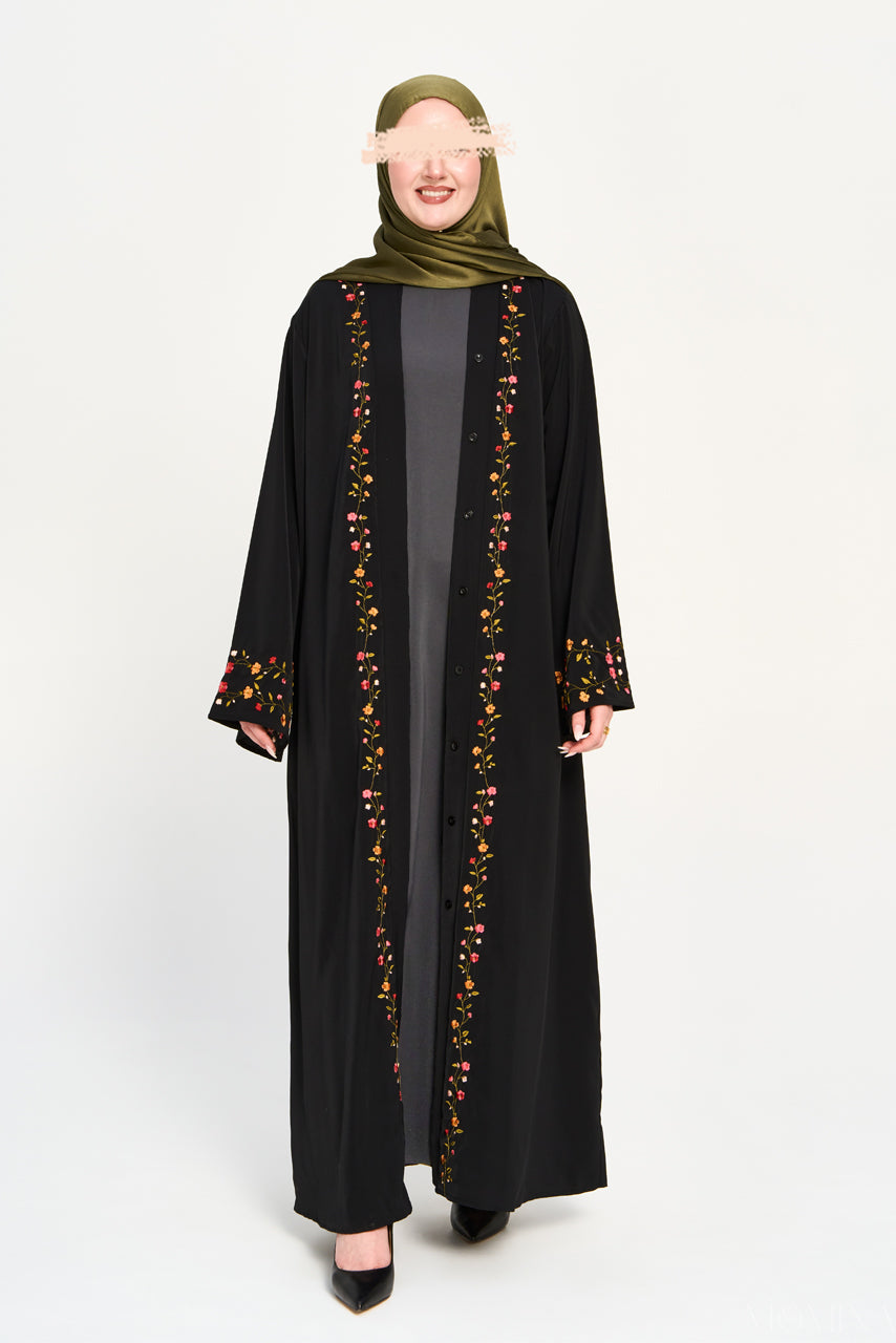 Amal Embroidered Outer - Coal