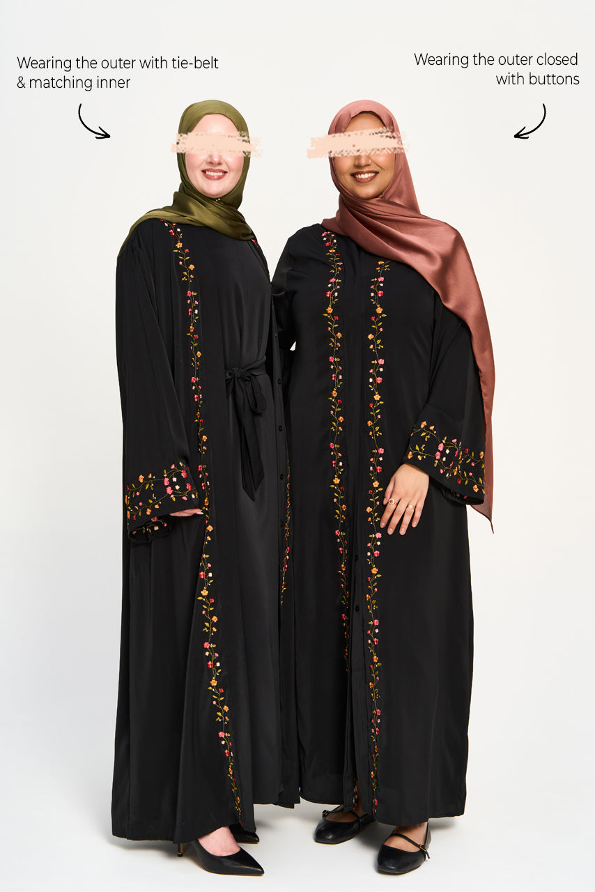 Amal Embroidered Outer - Coal