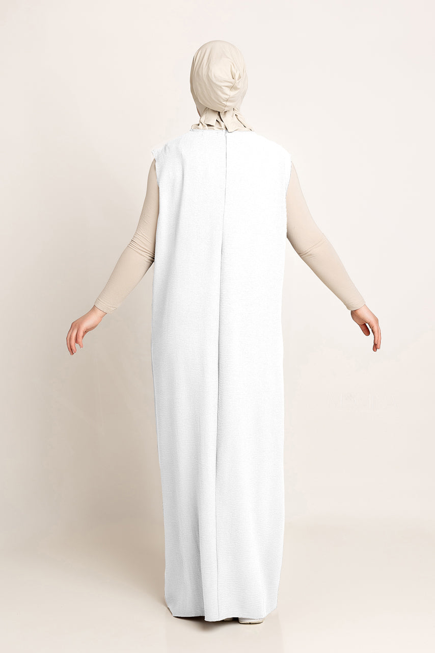 Amani Textured Abaya Inner - Marshmallow