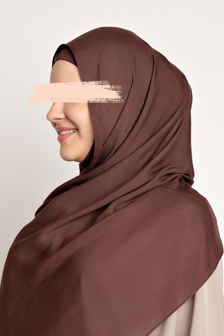 Matching Luxury Modal Hijab & Undercap Set - Bark