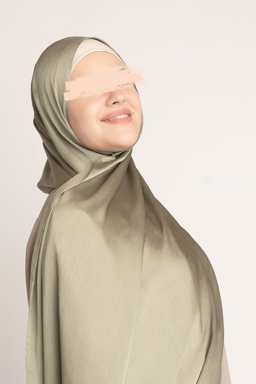 Hijab froissé en satin de soie - Comet