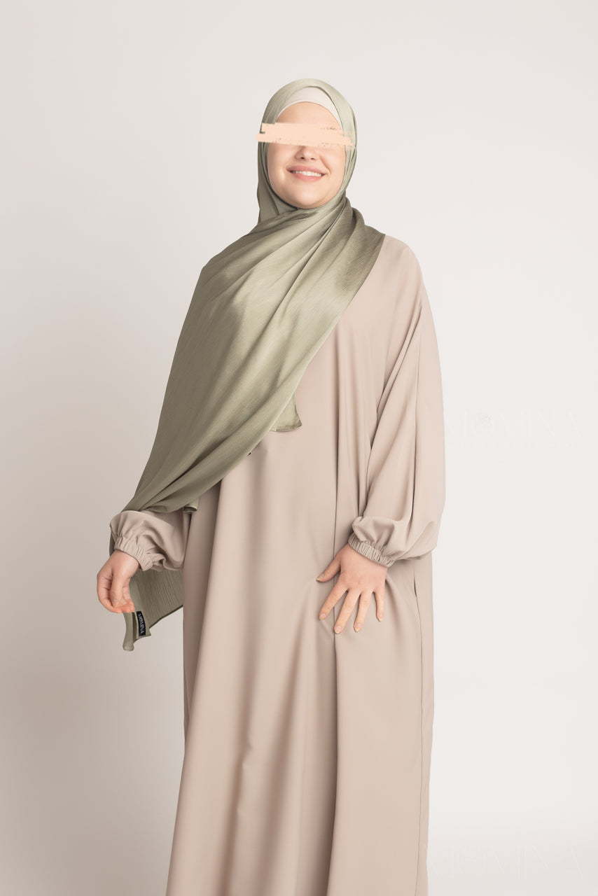 Hijab froissé en satin de soie - Comet