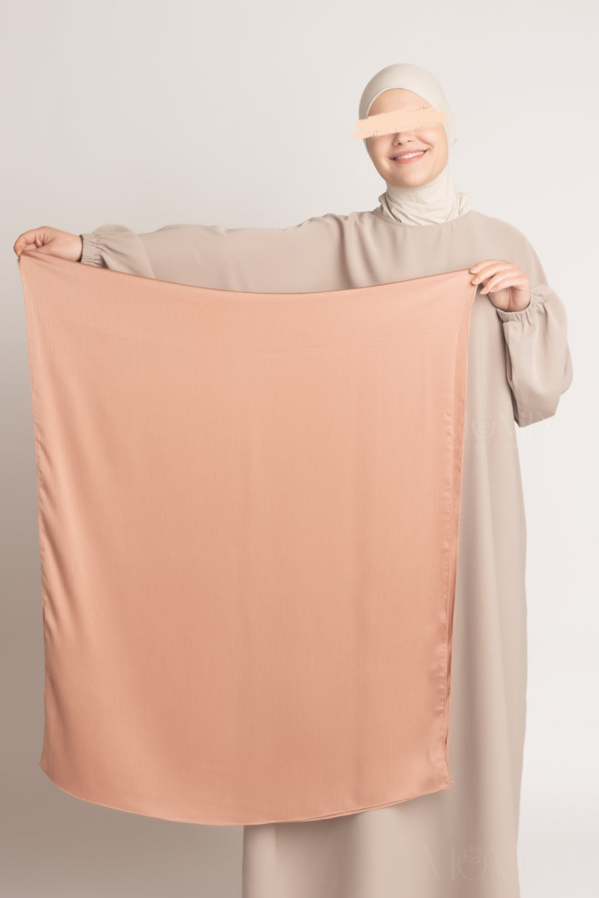 Satin Crinkle Hijab - Copper Dust