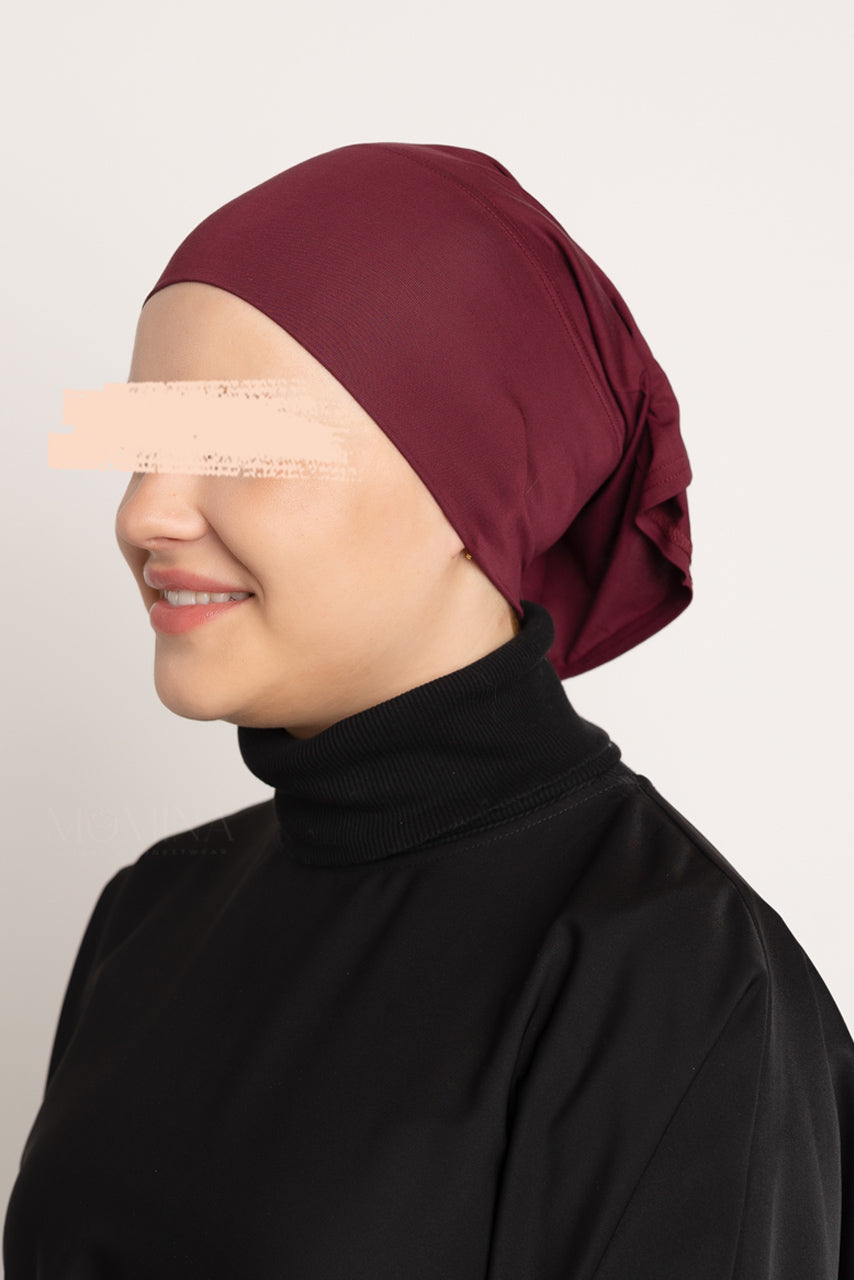 Bamboo Jersey Hijab Undercap - Crimson Rose