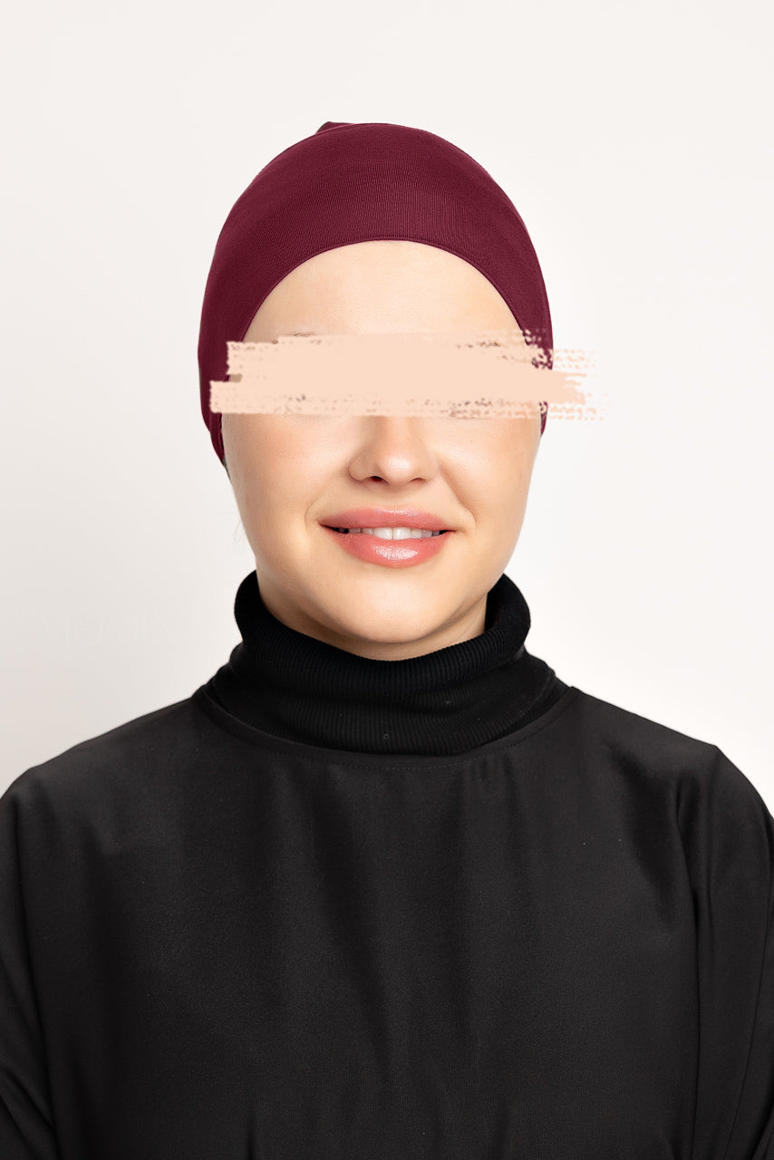 Bamboo Jersey Hijab Undercap - Crimson Rose