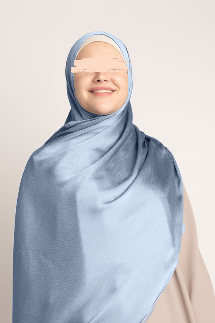 Hijab froissé en satin de soie - Enchanté