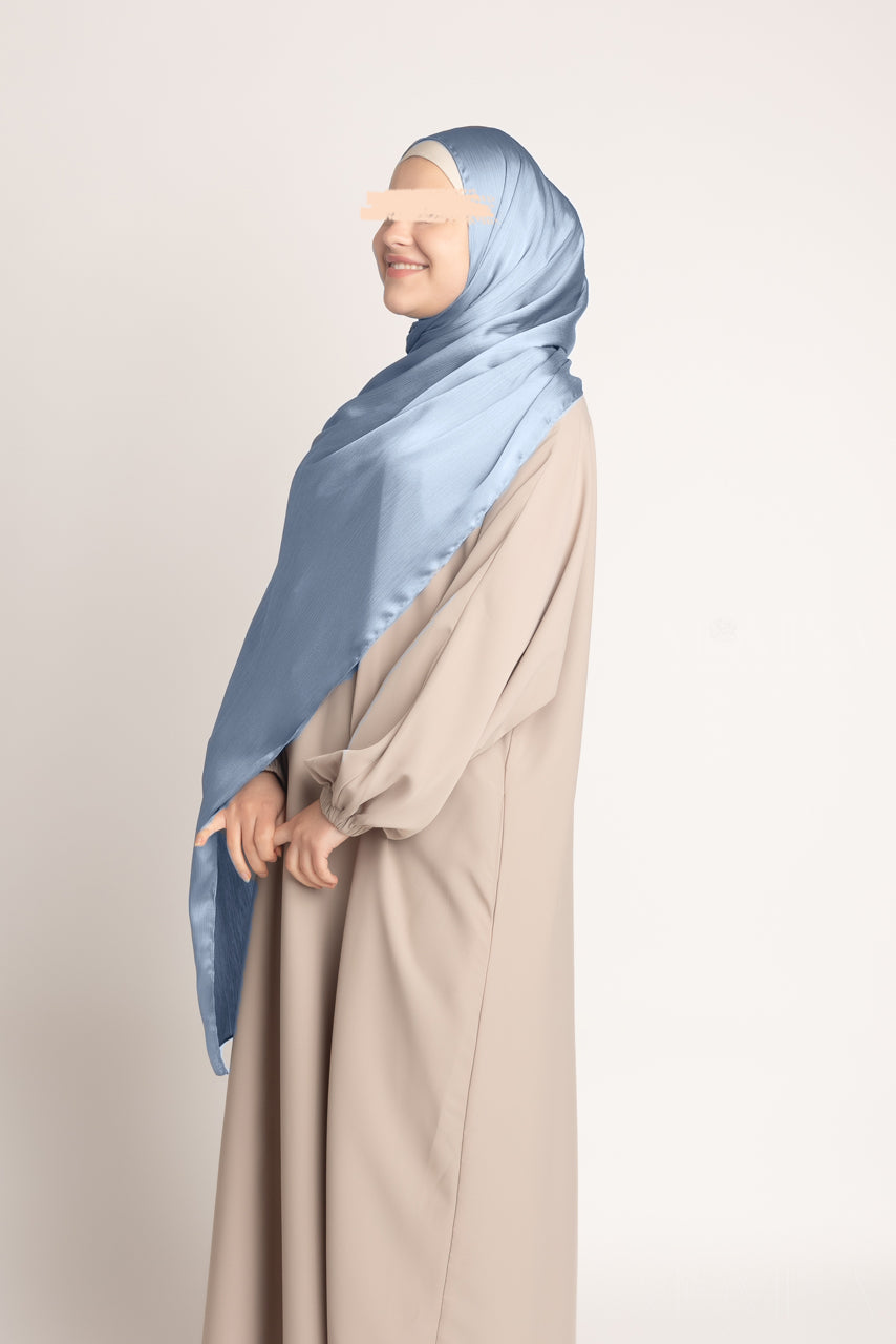 Hijab froissé en satin de soie - Enchanté