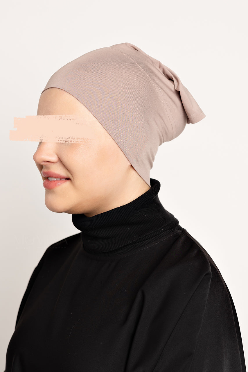 Matching Premium Rayon Hijab & Undercap Set - Light Mocha