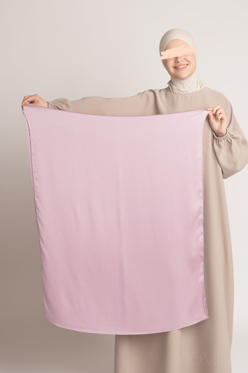 Silk Satin Crinkle Hijab - Hyacinth