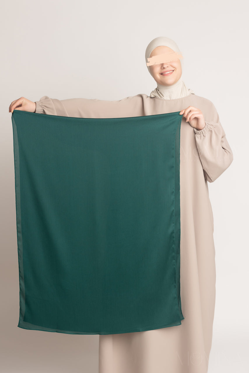 Satin Crinkle Hijab - Jade