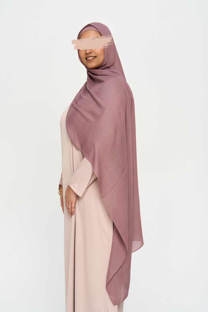 Matching Luxury Modal Hijab & Undercap Set - Deep Mauve