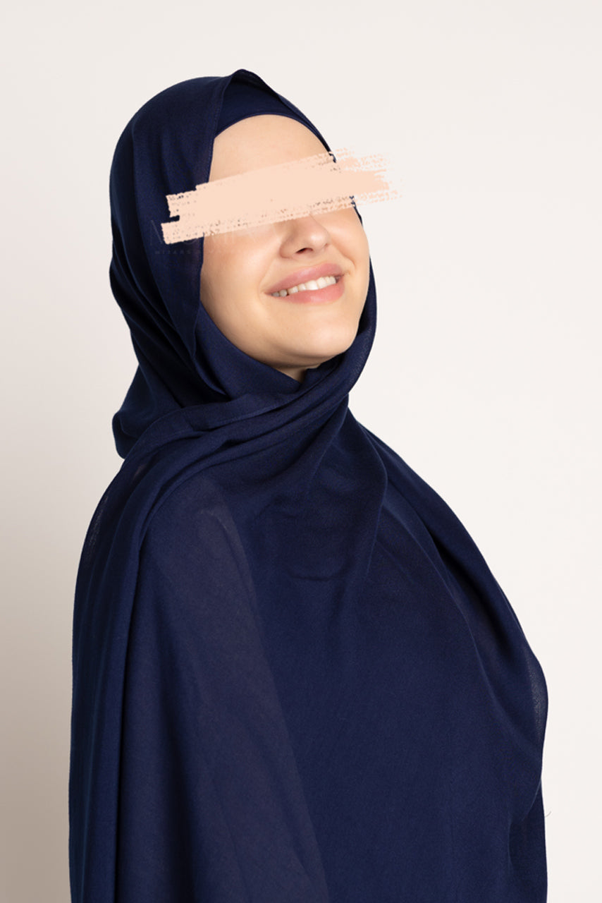 Matching Luxury Modal Hijab & Undercap Set - Ocean Blue