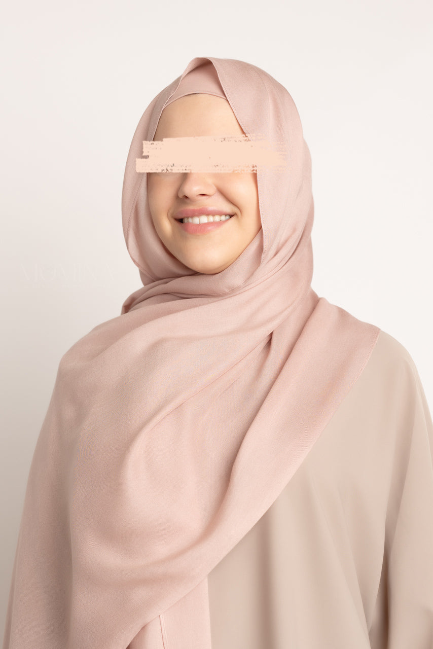 Matching Luxury Modal Hijab & Undercap Set - Pale Mauve