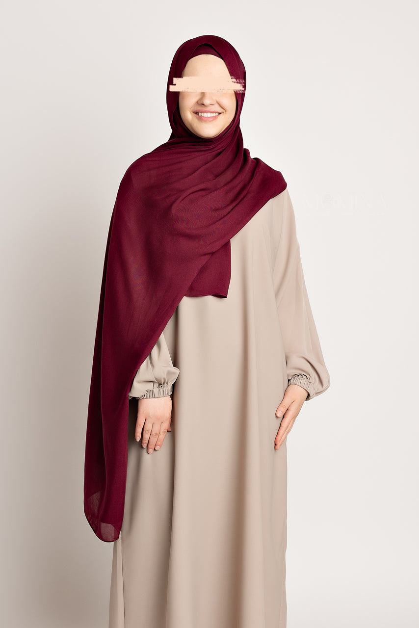 Matching Luxury Modal Hijab & Undercap Set - Crimson Rose