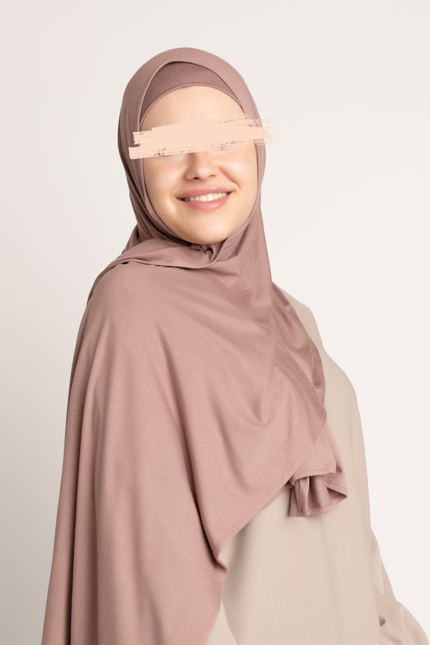 Matching Premium Jersey Hijab & Undercap Set - Brown Sugar