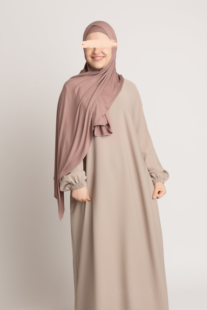 Matching Premium Jersey Hijab & Undercap Set - Brown Sugar