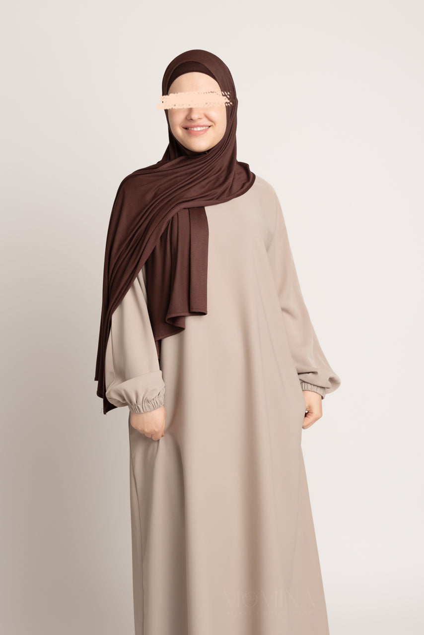 Matching Premium Jersey Hijab & Undercap Set - Brownie