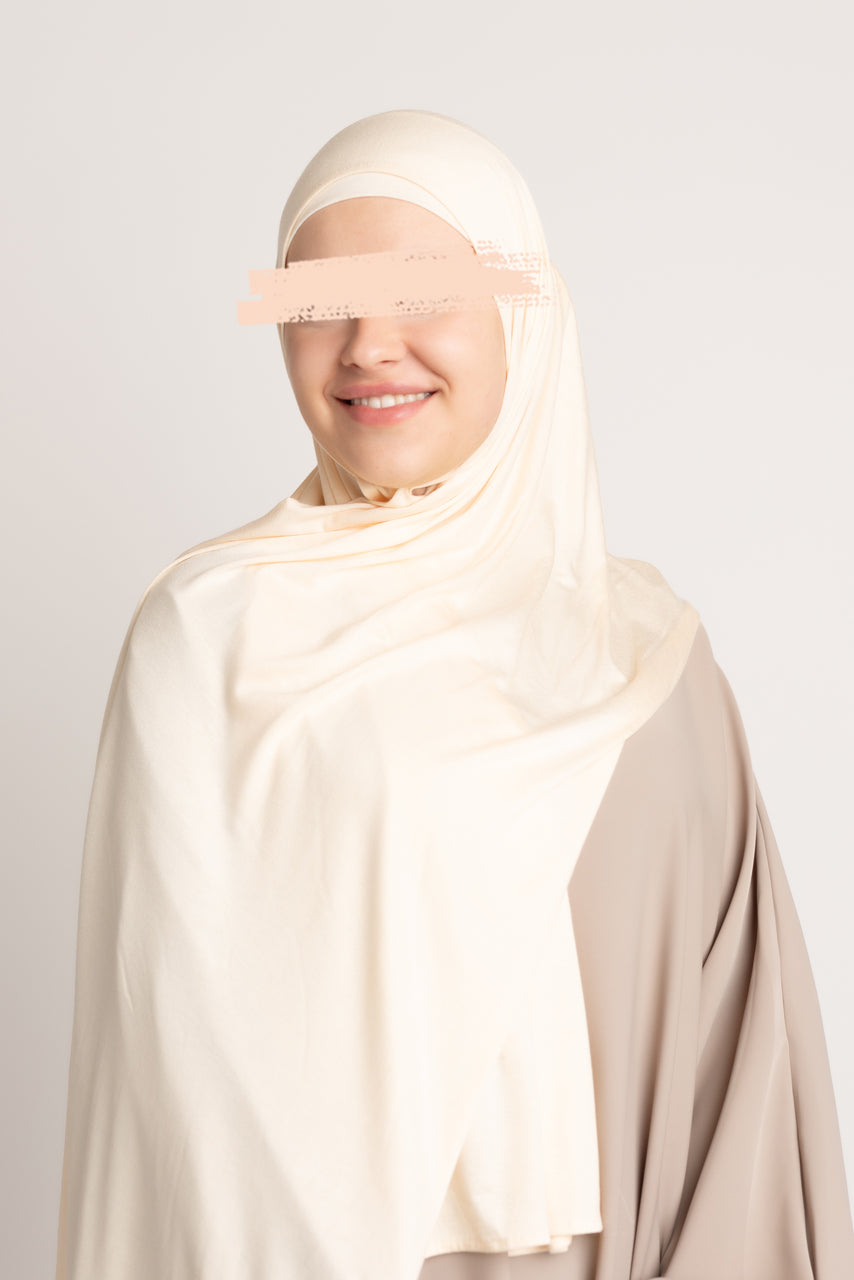 Matching Premium Jersey Hijab & Undercap Set - Butter