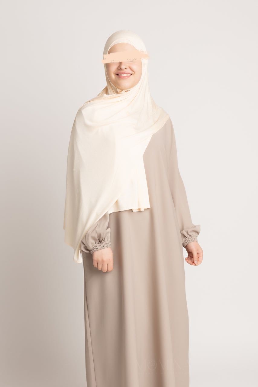 Matching Premium Jersey Hijab & Undercap Set - Butter