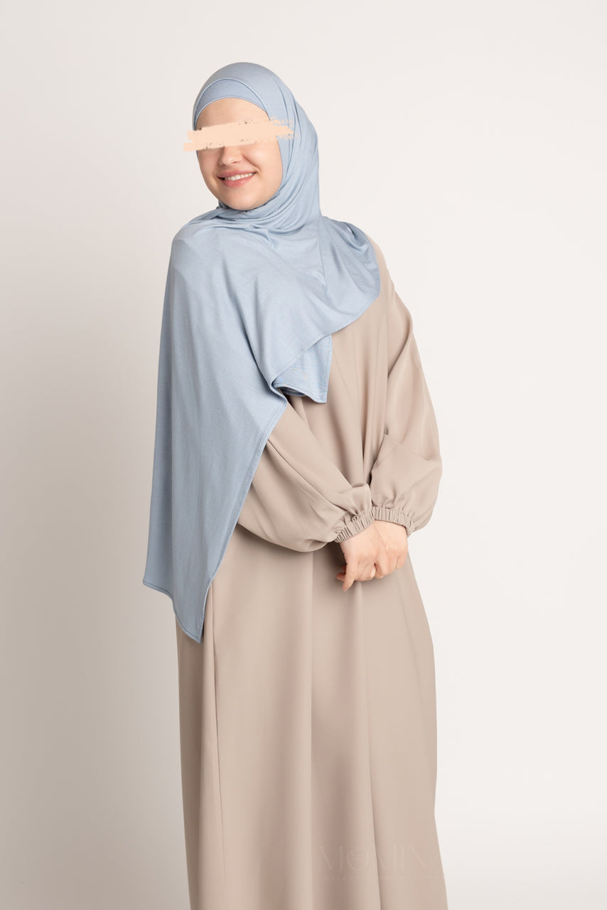 Matching Premium Jersey Hijab & Undercap Set - Crystal Blue