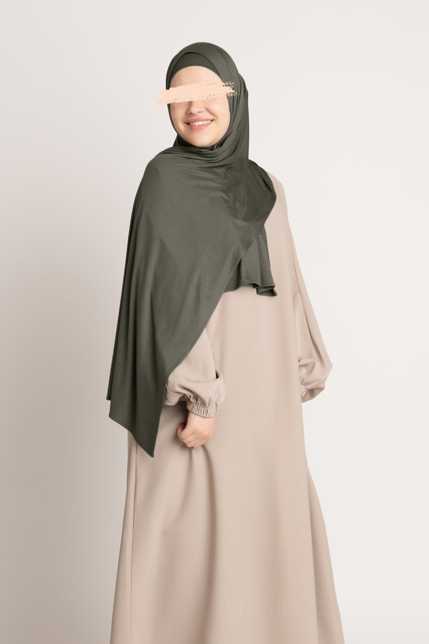 Matching Premium Jersey Hijab & Undercap Set - Gun Metal