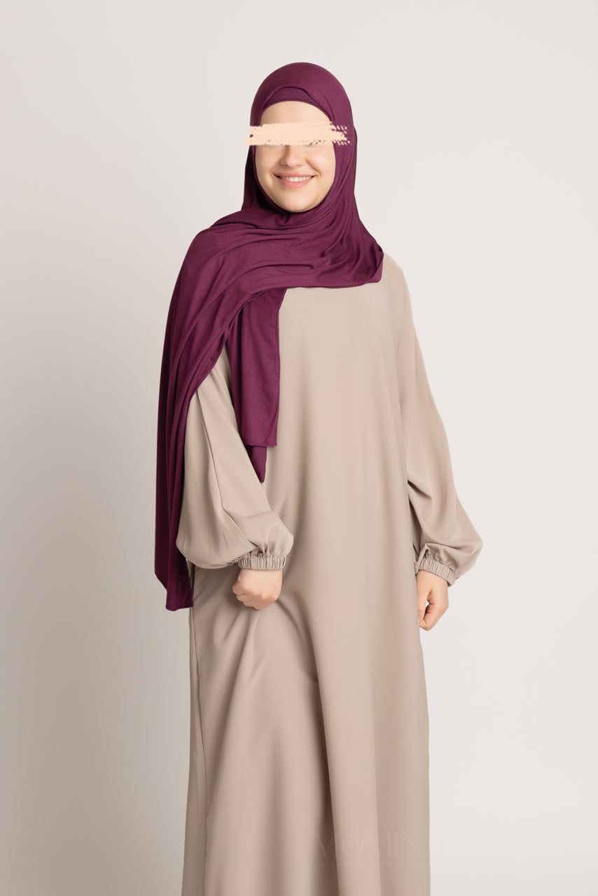 Matching Premium Jersey Hijab & Undercap Set - Mahogany