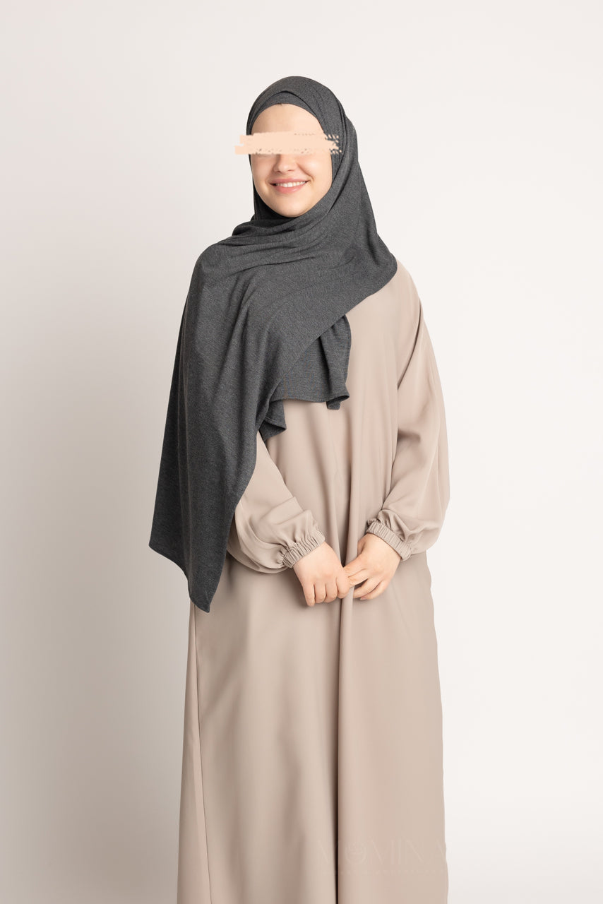 Matching Premium Jersey Hijab & Undercap Set - Marble Gray