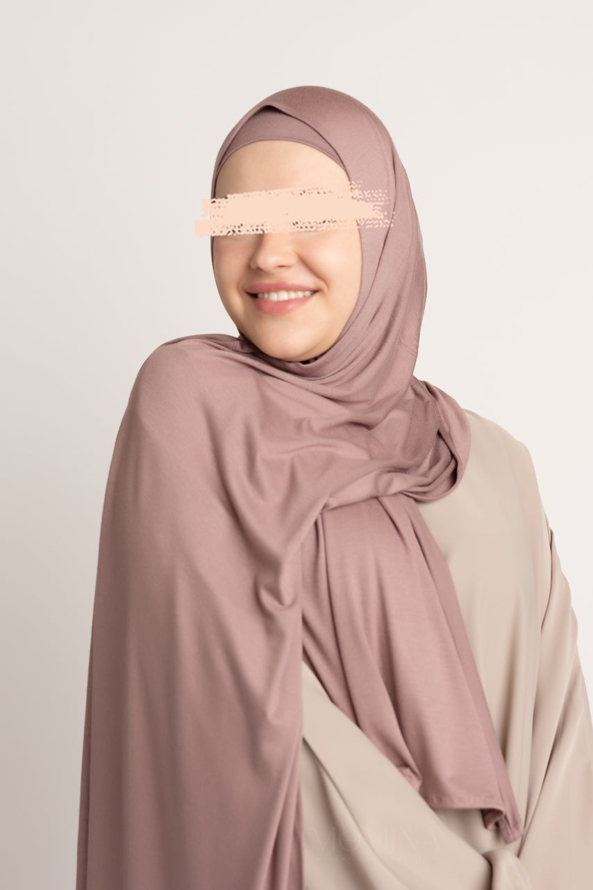 Matching Premium Jersey Hijab & Undercap Set - Mocha