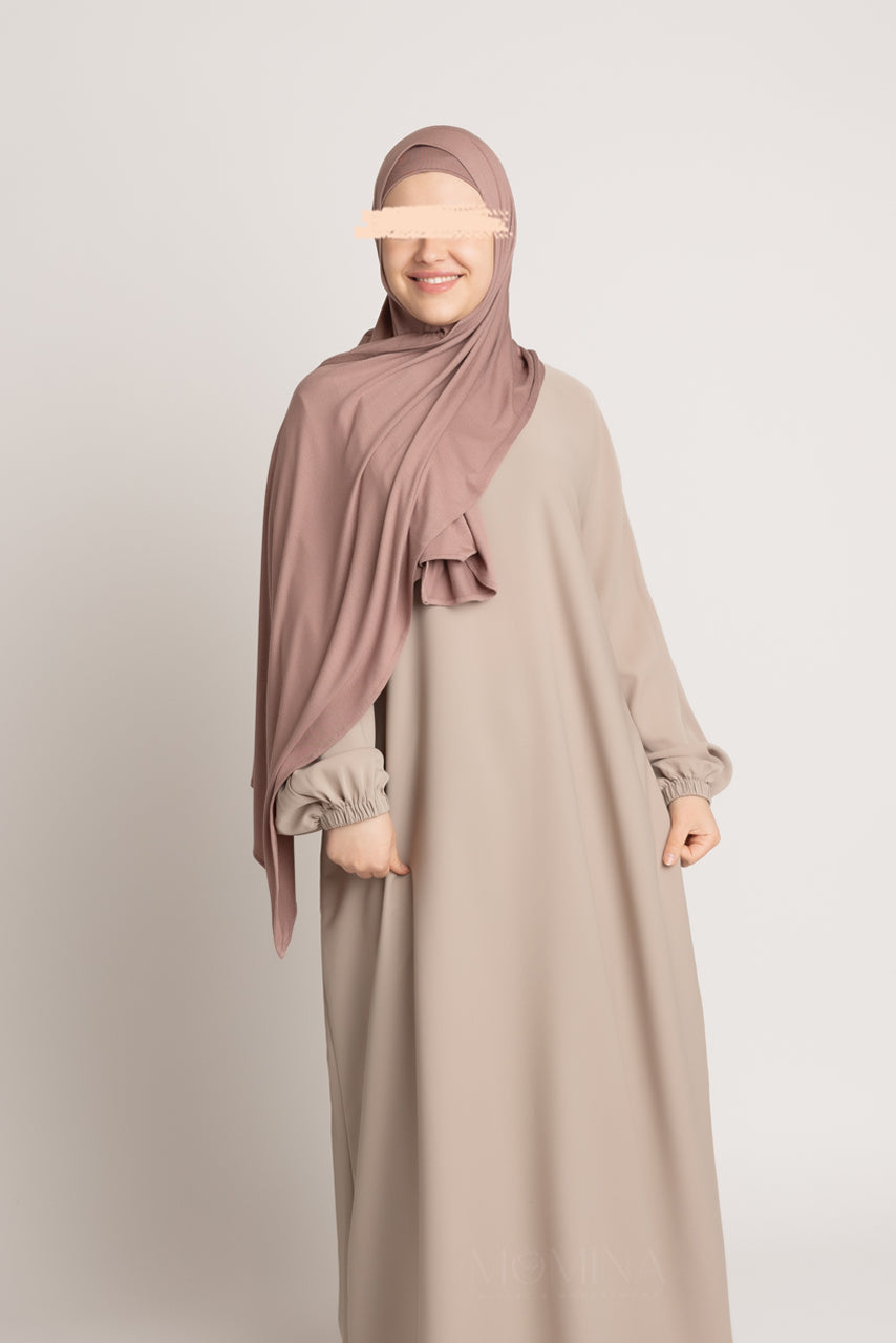 Matching Premium Jersey Hijab & Undercap Set - Mocha