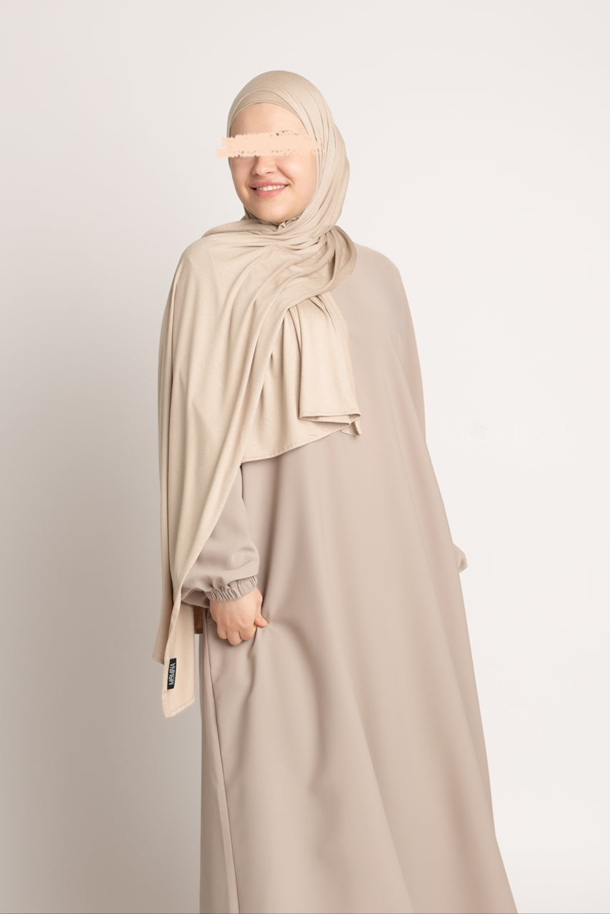 Matching Premium Jersey Hijab & Undercap Set - Oat