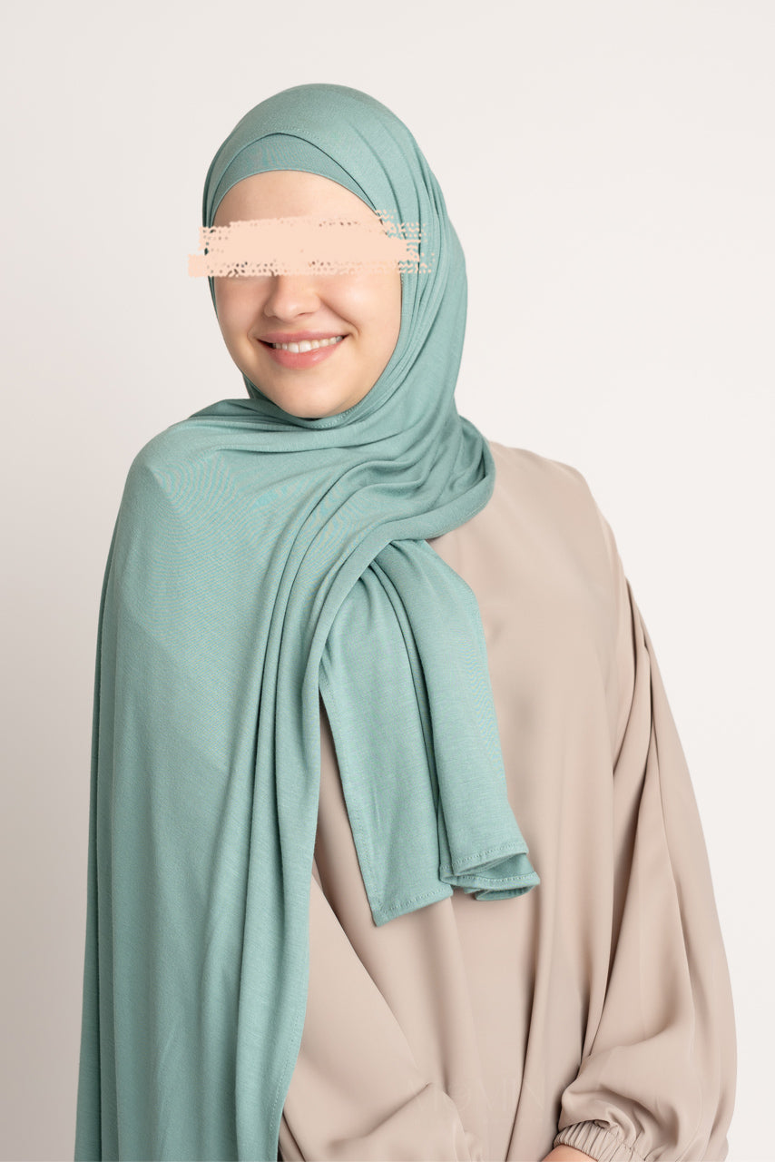 Matching Premium Jersey Hijab & Undercap Set - Pale Mint