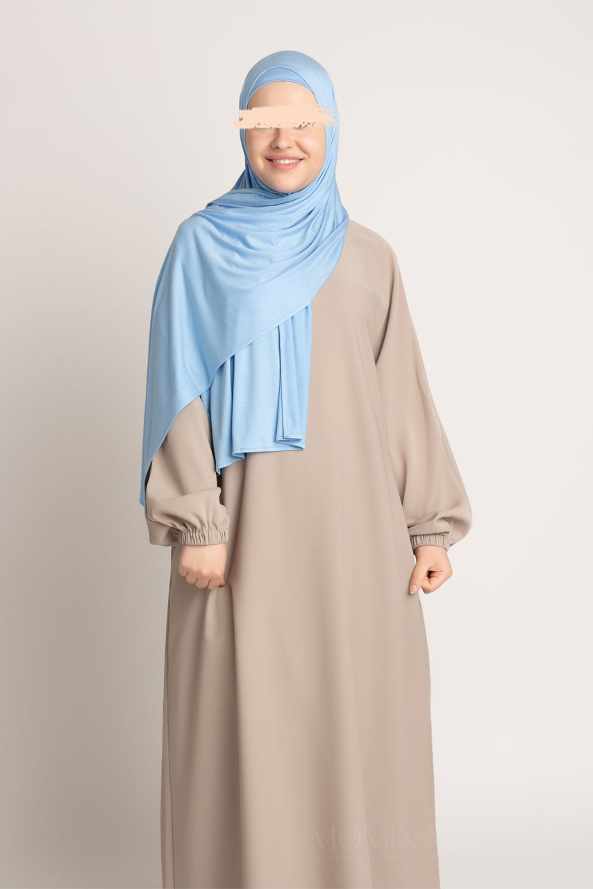 Matching Premium Jersey Hijab & Undercap Set - Powder Blue