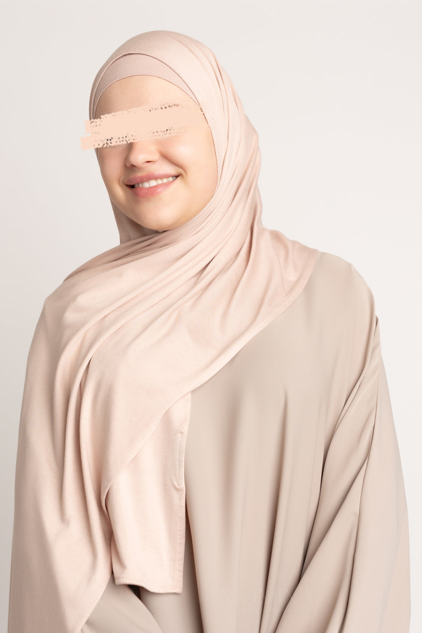 Matching Premium Jersey Hijab & Undercap Set - Praline