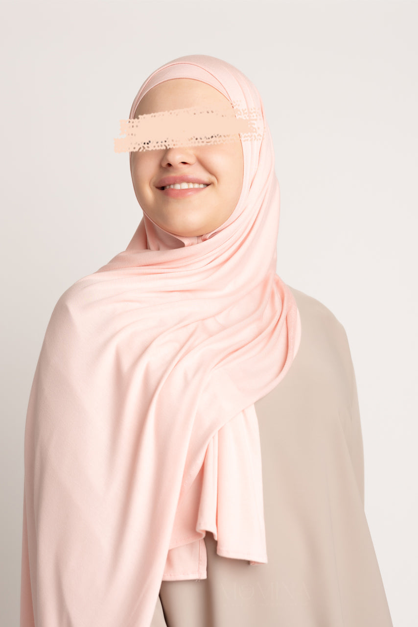 Matching Premium Jersey Hijab & Undercap Set - Rose Quartz