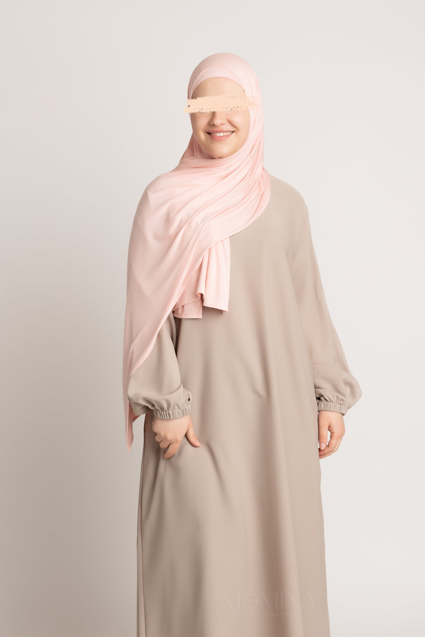 Matching Premium Jersey Hijab & Undercap Set - Rose Quartz